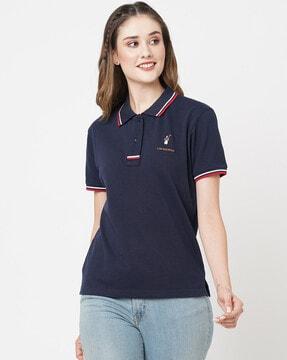 polo t-shirt with embroidered logo