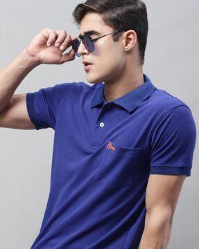 polo t-shirt with embroidered patch pocket