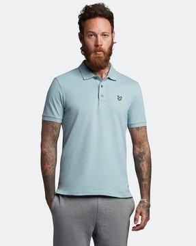 polo t-shirt with logo applique