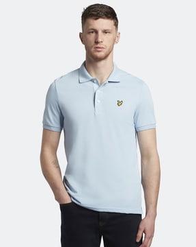 polo t-shirt with logo applique