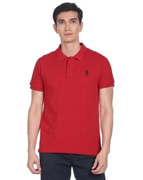 polo t-shirt with logo embroidery