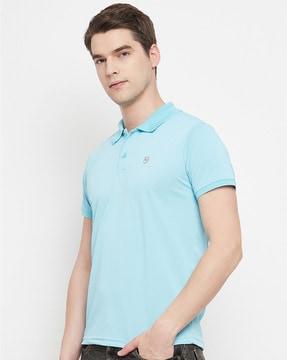 polo t-shirt with logo embroidery