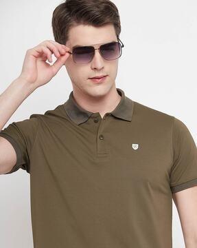 polo t-shirt with logo embroidery