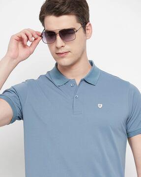 polo t-shirt with logo embroidery