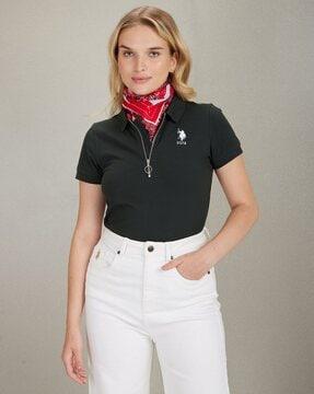 polo t-shirt with logo embroidery