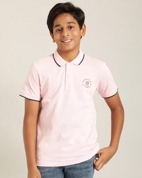 polo t-shirt with logo embroidery