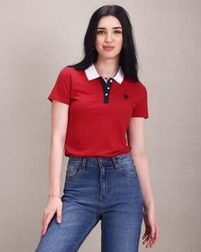 polo t-shirt with logo embroidery