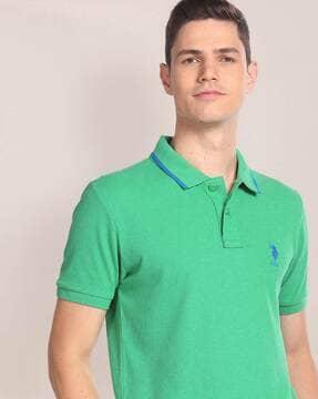 polo t-shirt with logo embroidery