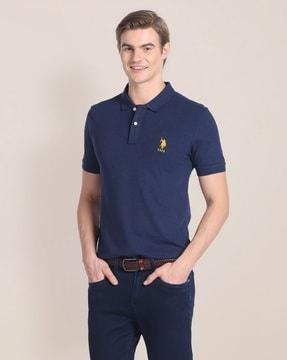 polo t-shirt with logo embroidery