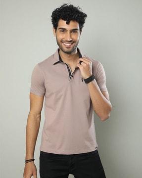 polo t-shirt with logo embroidery