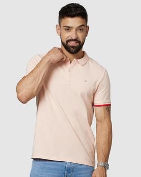 polo t-shirt with logo embroidery