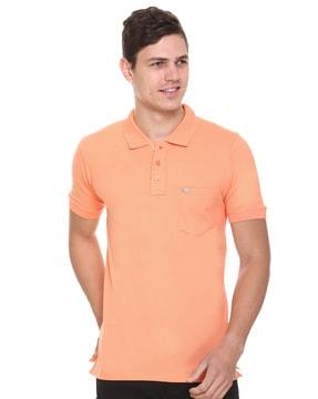 polo t-shirt with patch pocket & short sleeves