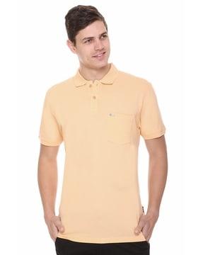 polo t-shirt with patch pocket & short sleeves