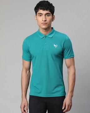 polo t-shirt with ribbed hem