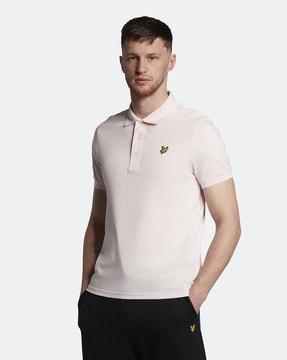 polo t-shirt with ribbed hem