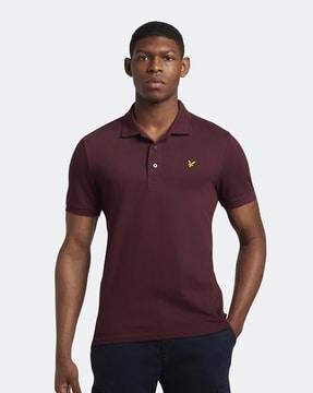 polo t-shirt with ribbed hem