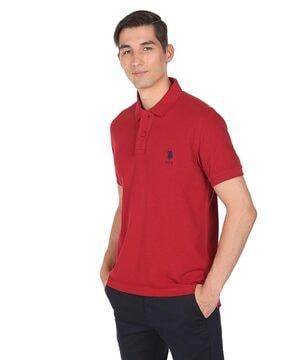 polo t-shirt with ribbed hem