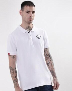 polo t-shirt with ribbed hem