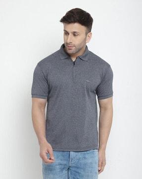 polo t-shirt with ribbed hem