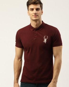 polo t-shirt with ribbed hem