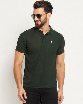 polo t-shirt with ribbed hem