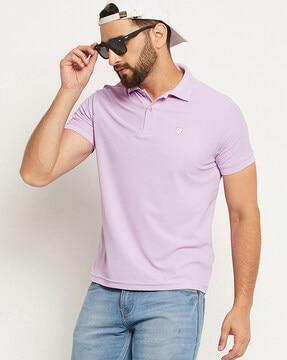 polo t-shirt with ribbed hem