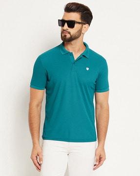 polo t-shirt with ribbed hem