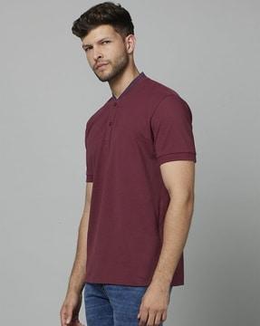 polo t-shirt with ribbed hem