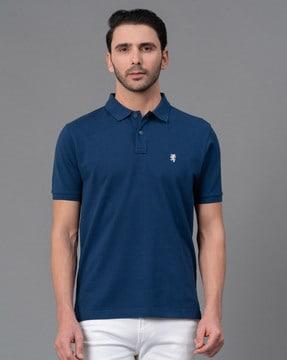polo t-shirt with ribbed hemline