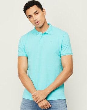 polo t-shirt with ribbed hems