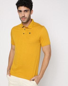 polo t-shirt with ribbed hems