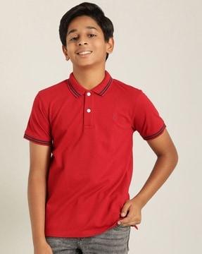 polo t-shirt with ribbed hems