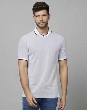 polo t-shirt with ribbed hems