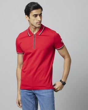 polo t-shirt with ribbed hems