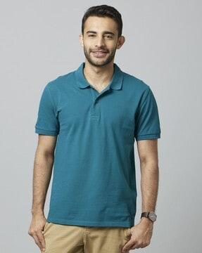 polo t-shirt with ribbed hems