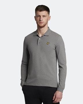 polo t-shirt with ribbed sleeves