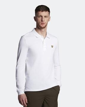 polo t-shirt with ribbed sleeves