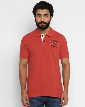 polo t-shirt with ribbed sleeves