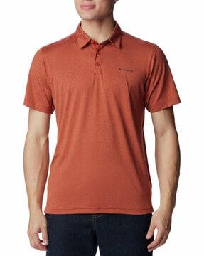 polo t-shirt with short button placket