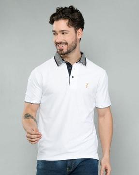 polo t-shirt with spread collar