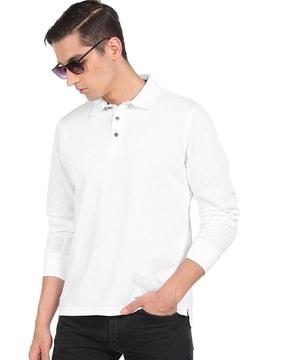 polo t-shirt with spread collar