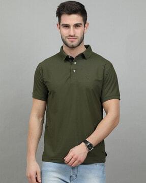 polo t-shirt with spread collar