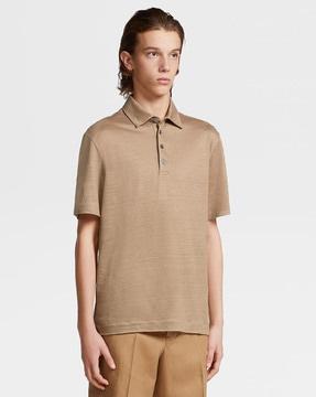 polo t-shirt with spread collar