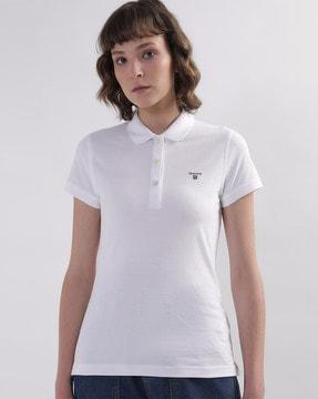 polo t-shirt with spread collar