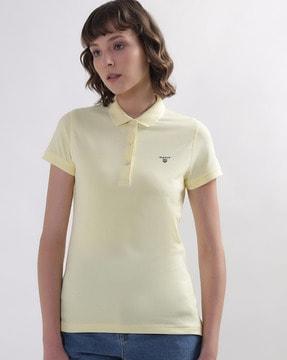 polo t-shirt with spread collar