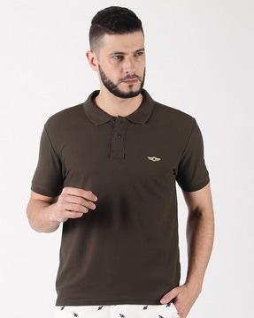 polo t-shirt with spread collar