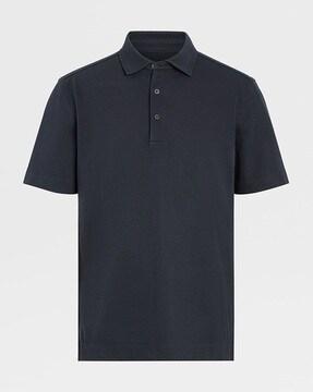 polo t-shirt with spread collar