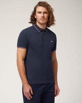 polo t-shirt with striped details