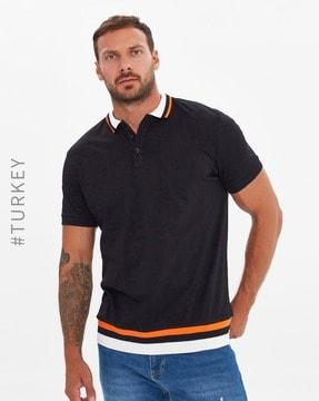 polo t-shirt with tipped collar