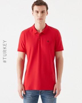 polo t-shirt with vented hem